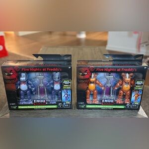 FNAF ENDO Series Freddy & Bonnie Classic & Withered Action Figure Lot Of 2 New